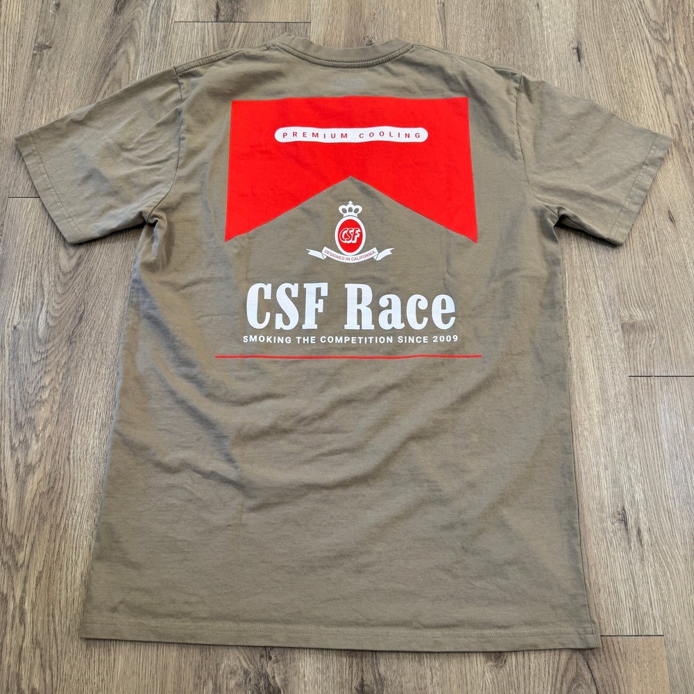 CSF Race T Shirt‎ Men's Medium Brown Marlboro Inspired "Smoking the Competition"